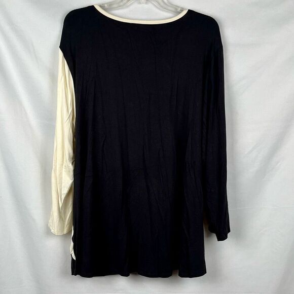 Cato Est. 1946 1/2 Black Cream Draped Sweater 22/24W - Picture 2 of 9